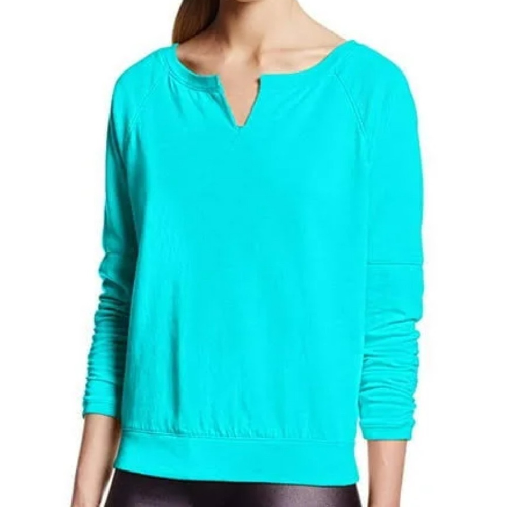 Calvin Klein Womens Split Neck Distressed Sweatshirt